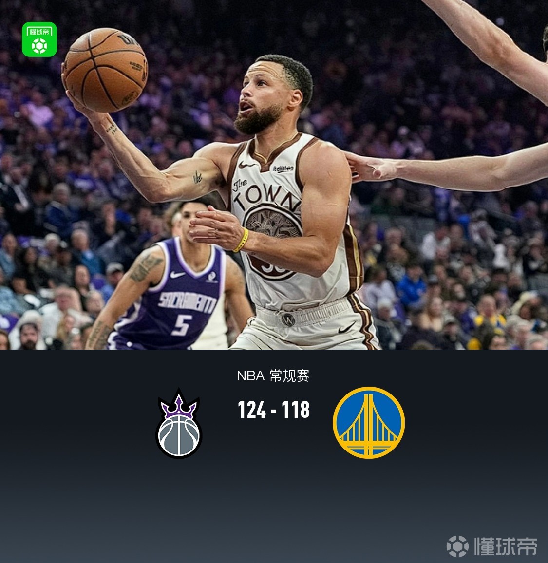 勇士118-124不敵國王，庫里11分，波杰姆斯基30分，雷諾23+9