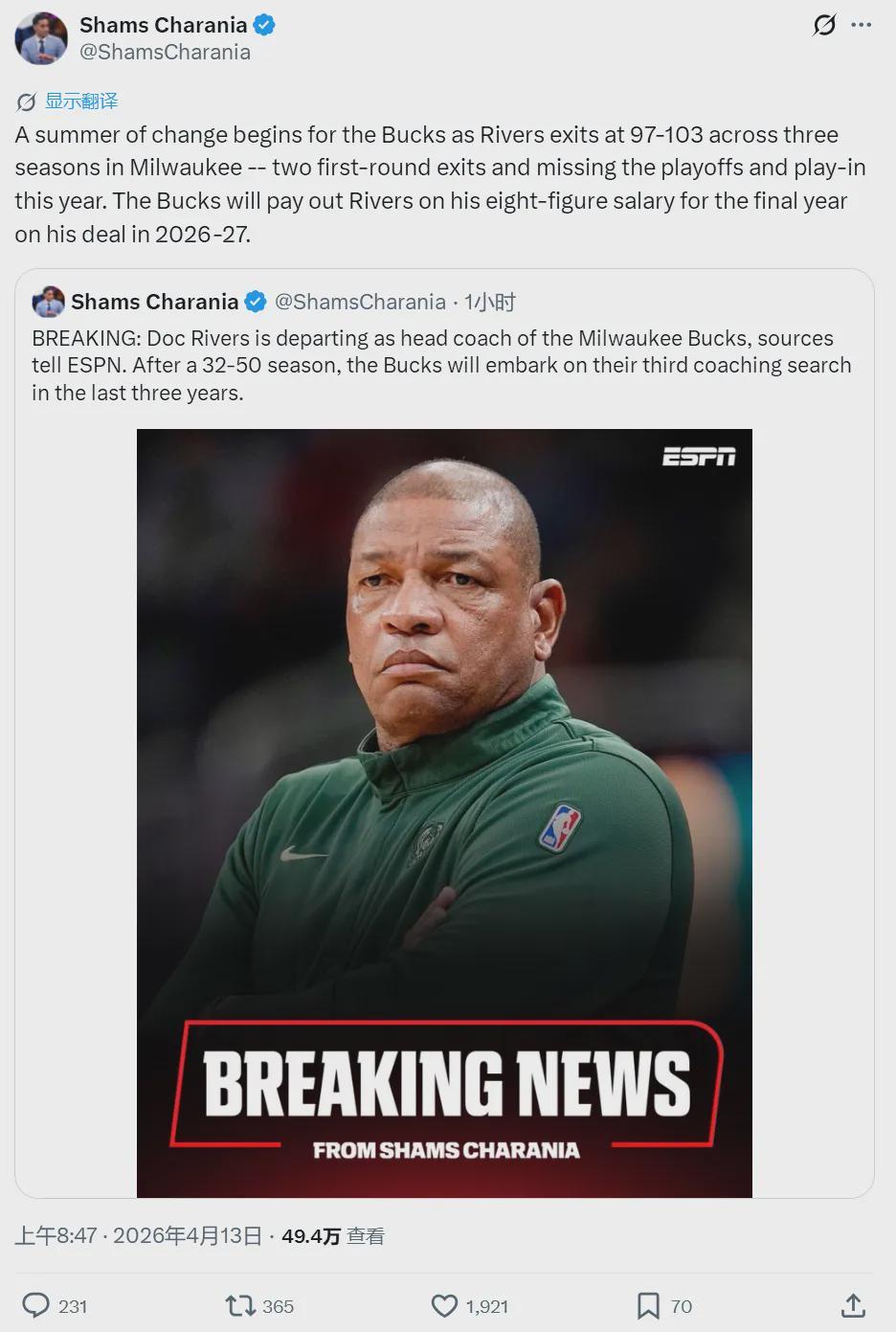 正式離隊！退出NBA！27年生涯落幕