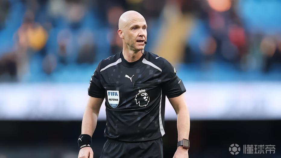 英超第33輪裁判：安東尼-泰勒?qǐng)?zhí)法曼城vs阿森納