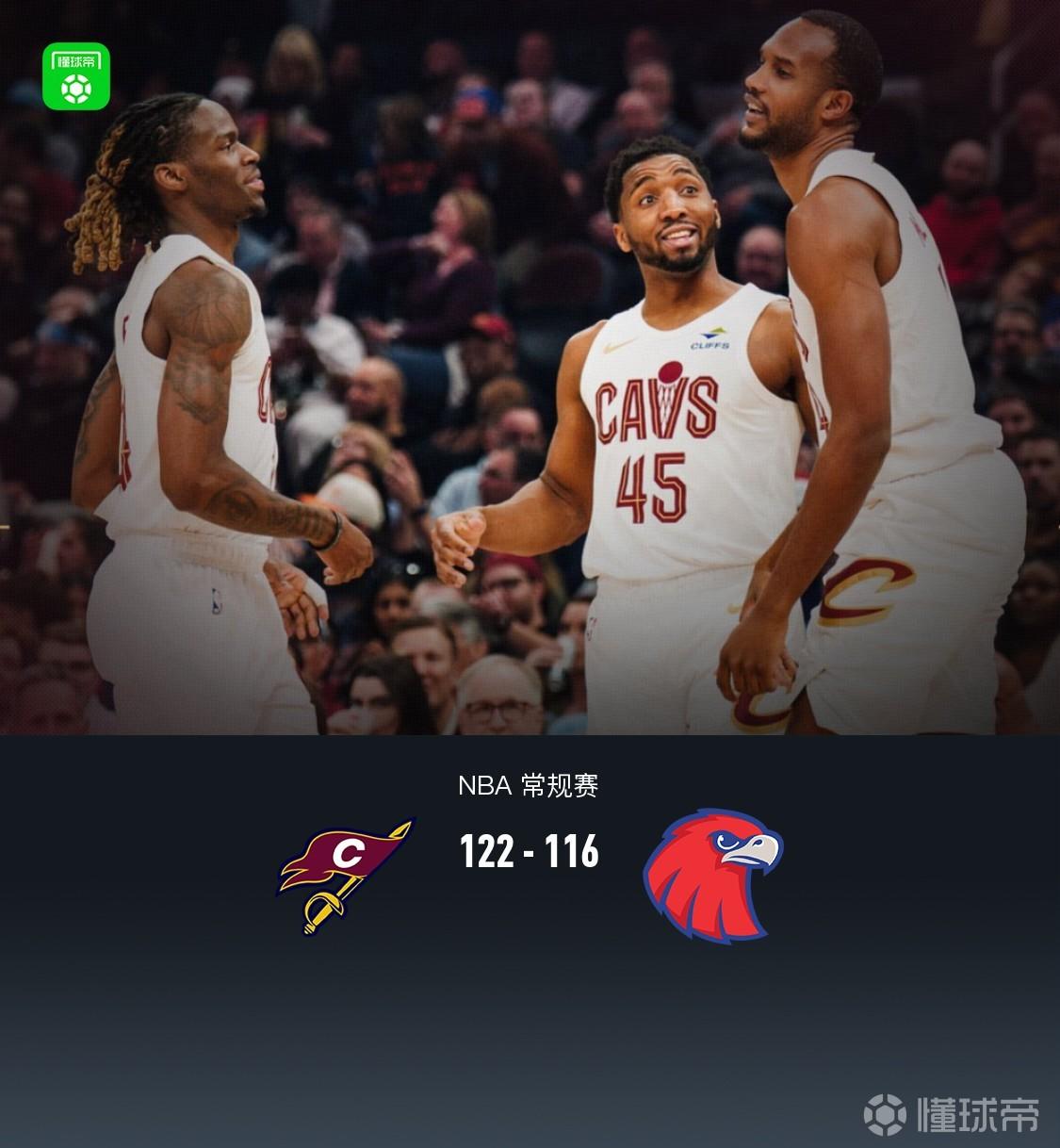 騎士122-116力克老鷹，米切爾31+7，莫布利22分19板