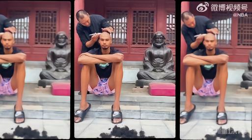 馬刺森林狼比賽間隙，NBA賽場播放文班亞馬少林寺修行短片